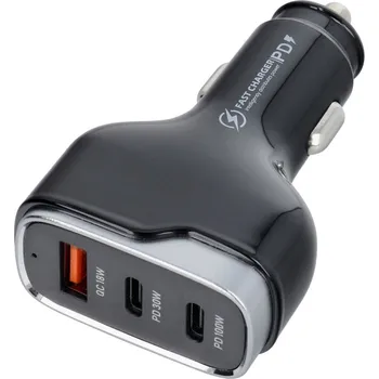 OEM CC53-2C1A rychlá nabíječka do auta 138W / USB QC 3.0 18W + 2x USB-C PD 100W + 30W
