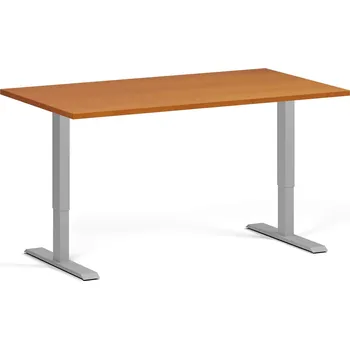 Psací stůl B2B Partner Výškově nastavitelný stůl, 140x80 cm, 2 motory, šedá podnož, třešeň