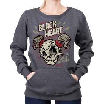 Dámská mikina mikina bez kapuce dámské - GHOST FACE - BLACK HEART - 12501