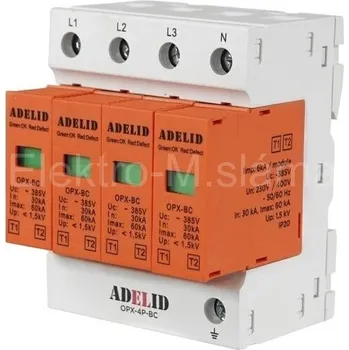 Přepěťová ochrana Svodič přepětí OPX-4P B+C T1 T2 30-60kA ADELID
