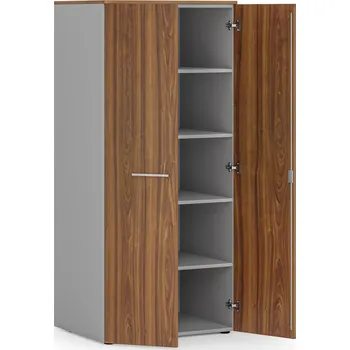 Policová skříň B2B Partner Kancelářská policová skříň PRIMO GRAY s dveřmi, 1781 x 800 x 600 mm, šedá/ořech