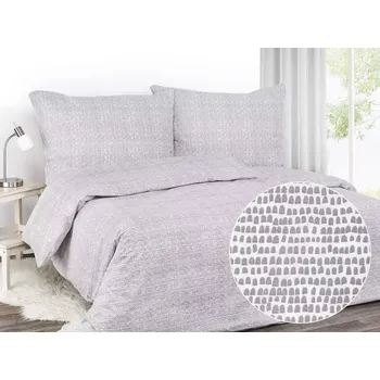 Povlečení Bavlněné povlečení - šedá zrníčka na bílé 140x200+70x90