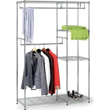 B2B Partner Odkládací stěna na svršky, 1800 x 1200 x 450 mm, chrom