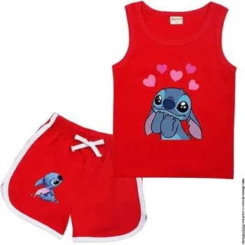 Lilo & Stitch Dětský letní set - tílko + kraťasy s motivem "Lilo a Stitch" Barva: Červená, Velikost: 160 (13-14 let)
