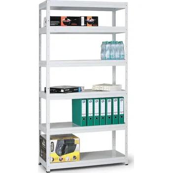 Dílenský regál Kovona Policový kovový regál, 175 kg, 1770 x 900 x 400 mm, bílý
