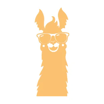 Samolepící dekorace SAMOLEPKA Lama 007 pravá s brýlemi (08 - béžová) NA AUTO, NÁLEPKA, FÓLIE, POLEP, TUNING, VLASTNÍ TEXT, TISK, AUTOSAMOLEPKY.cz, POLEPY, OBRÁZEK, LOGO, SAMOLEPKY