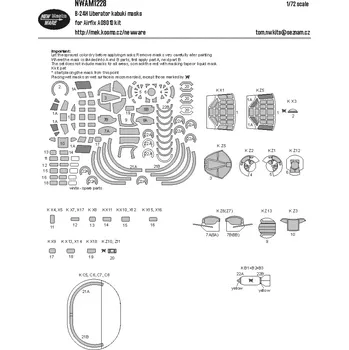 Plastikový model New Ware 1/72 Mask B-24H Liberator (AIRFIX A09010)