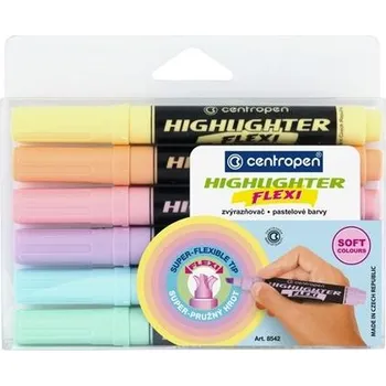 Zvýrazňovač Centropen Flexi SOFT 8542,sada 6 barev