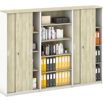 Kancelářská sestava Sestava skříní MIRELLI, Typ VI - bílá/dub sonoma