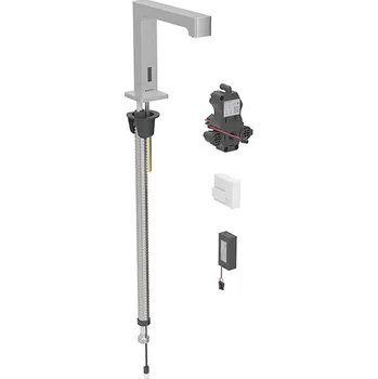 Vodovodní baterie Geberit Brenta stojánková umyvadlová baterie, napájení z baterie, pro funkční box pod omítku, bez směšovače, nerezová ocel kartáčovaná easy-to-clean (116.193.SN.1)