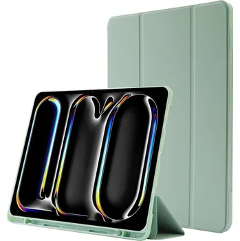 Pouzdro na tablet VSECHNONAMOBIL 76514 LEATHER Zaklápěcí kryt pro Apple iPad Pro 13 2024 / M5 2025 světle zelený