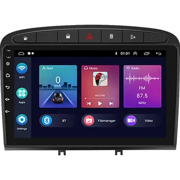 Autorádio Autorádio 9" LCD A3018 Android 11 s rámečkem A7086 pro Peugeot 408 2013 (matná černá)