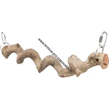 Příslušenství ke kleci pro ptáka Trixie přírodní závěsné "cikcak" bidýlko, 36 cm/ø 25 mm, dračí dřevo