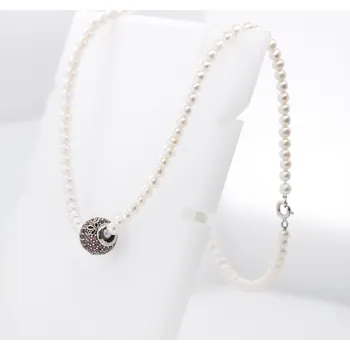 Náušnice Lillian Vassago Stříbrný set náhrdelníku a náramku s perlami a růžovými zirkony LLVY-SN003