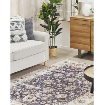 Koberec Koberec vícebarevný polyester a bavlny 140 x 200 cm orientální obývák a ložnice Beliani