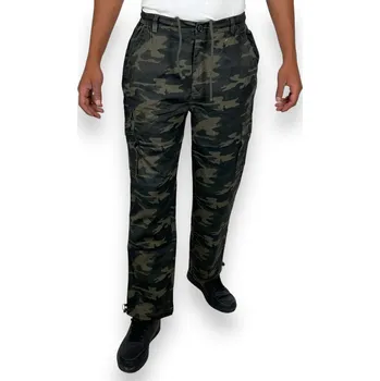 Pánské kalhoty Baty Pánské plátěné kalhoty vojenské barvy 10 Barva: Vojenská, Velikost: 3XL