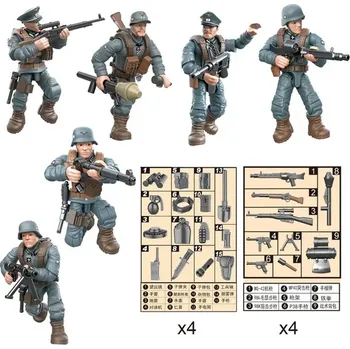 ostatní stavebnice Vojenské modely dětské stavební kostky a hračky | plastoví vojáčci - hnědý