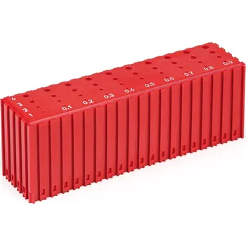 Plastový box pro ukládání vrtáků o průměru 1–4,9 mm, modul 20x5, 40 dutin, červená