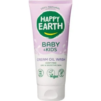 Přírodní baby & kids hydrofilní mycí olej pro suchou a citlivou pokožku Happy Earth 200ml