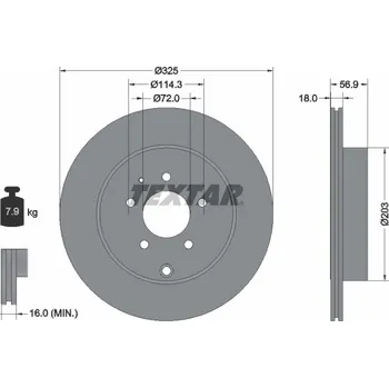 Brzdový kotouč Brzdový kotouč TEXTAR 92223603