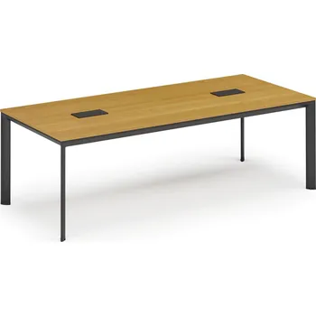 Psací stůl Jednací stůl PRIMO INVITATION, 240x120 cm, buk + 2x stolní zásuvka TYP II, černá