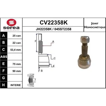 Autodíl Sada kloubů, hnací hřídel EAI CV22358K