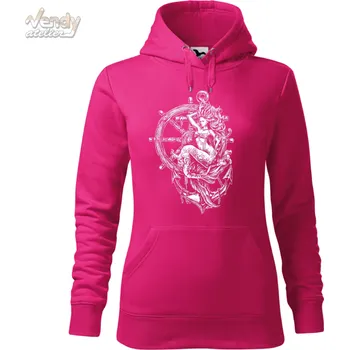 Pánská mikina Mikina - Mořská panna a kotva Barva: Purpurová (40), Velikost: XL, Střih: Dámské