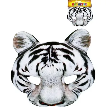 Karnevalová maska KARNEVAL Maska tygr bílý (karnevalový doplněk)