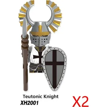 Stavebnice LEGO Středověký válečník s teutonskými rytíři a koňmi | lego figurky a komponenty - X2001-2PCS