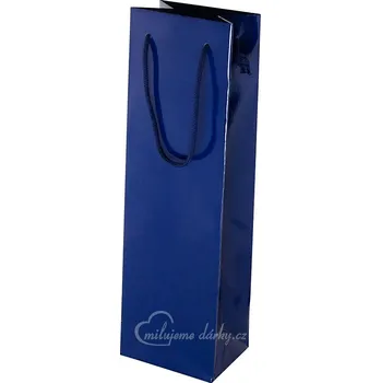 Dárková taška Papírová taška 12x9x40 cm, textil.šňůra, modrá lesk