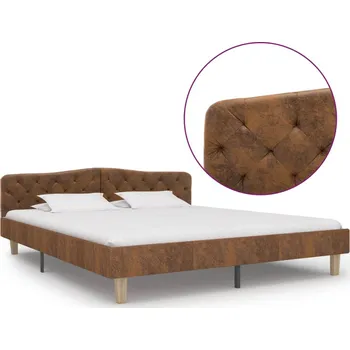Postel vidaXL Marketos Rám postele hnědý umělá broušená kůže 180 x 200 cm