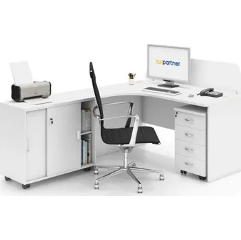 Kancelářská sestava Sestava kancelářského nábytku MIRELLI, typ F, levá, bílá