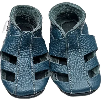 Capáčky EBOOBA Kožené capáčky s koženou podrážkou sandále modré 2-3 roky Modrá 25