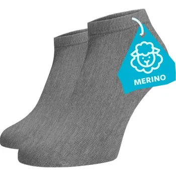 Dámské ponožky FINE MERINO Kotníkové ponožky - světle šedé Vlna (Merino) 35-38