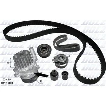 Rozvod motoru Vodní pumpa + sada ozubeného řemene DOLZ KD248