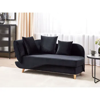 Pohovka Lenoška světle šedá látkou čalouněná levostranná s úložným prostorem a polštáři obývák ložnice chodba Beliani