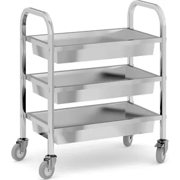 Servírovací stolek Servírovací vozík, 3 vany, 850 x 450 x 900 mm