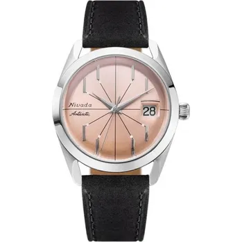 Hodinky Nivada Grenchen Antarctic Salmon Spider - Black Leather + 5 let záruka a dárek ZDARMA