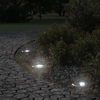 Venkovní osvětlení vidaXL Venkovní zemní svítidlo kulaté černé 10,5 x 10,5 cm litý hliník [4006391]