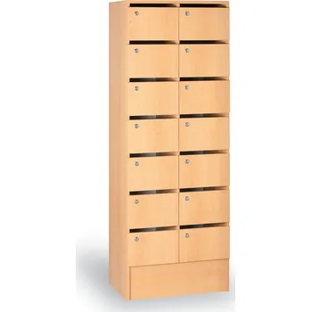 Prodejní regál Corping Skříň s poštovními přihrádkami, 14 přihrádek, buk