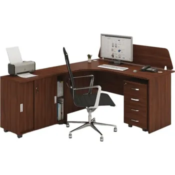 Kancelářská sestava Sestava kancelářského nábytku MIRELLI, typ F, levá, ořech