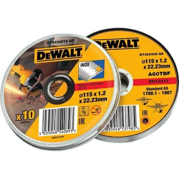 Pilový kotouč DeWALT DT42335TZ Sada řezných kotoučů na nerez, 115 x 1,2 mm, 10 ks free_store_pickup