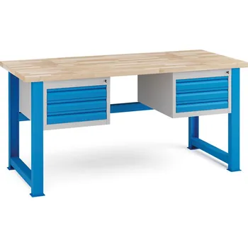 Dílenský stůl Kovona Dílenský stůl KOVONA, 6 zásuvek na nářadí, buková spárovka, pevné nohy, 1700 mm