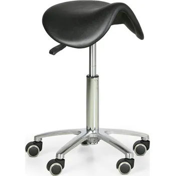 Nábytek do ordinace Pojízdná pracovní stolička PUR, sedák ve tvaru sedla, měkká kolečka