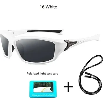 Sportovní polarizační sluneční brýle s řetízkem UV400 - 16 Bílá