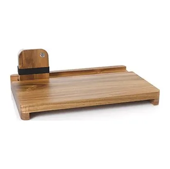 Kuchyňský nůž AdHoc Dřevěné prkénko COTTO s integrovaným boxem na svačinu dřevo akácie a nerezová ocel