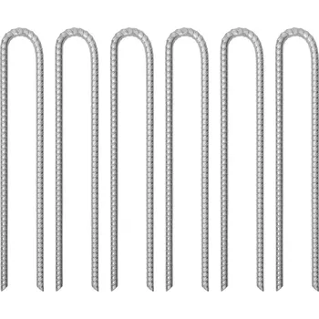 vidaXL Stanové kolíky 6 ks ve tvaru U 41,5 cm Ø 12 mm pozinkovaná ocel [4009349]