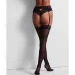 Punčochy samodržící AUBADE (B098-02), Velikost L, Barva černá