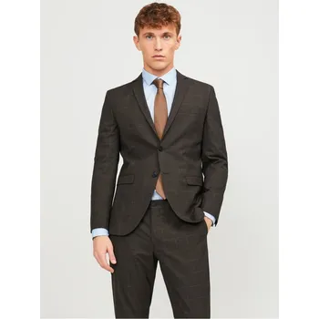Pánská casual bunda Jack and Jones Checkered Blazer Choco Torte 50 (60)