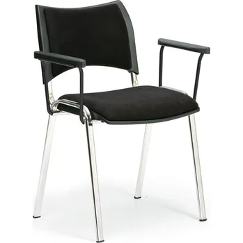 Corping Konferenční židle SMART, chromované nohy, s područkami, černá